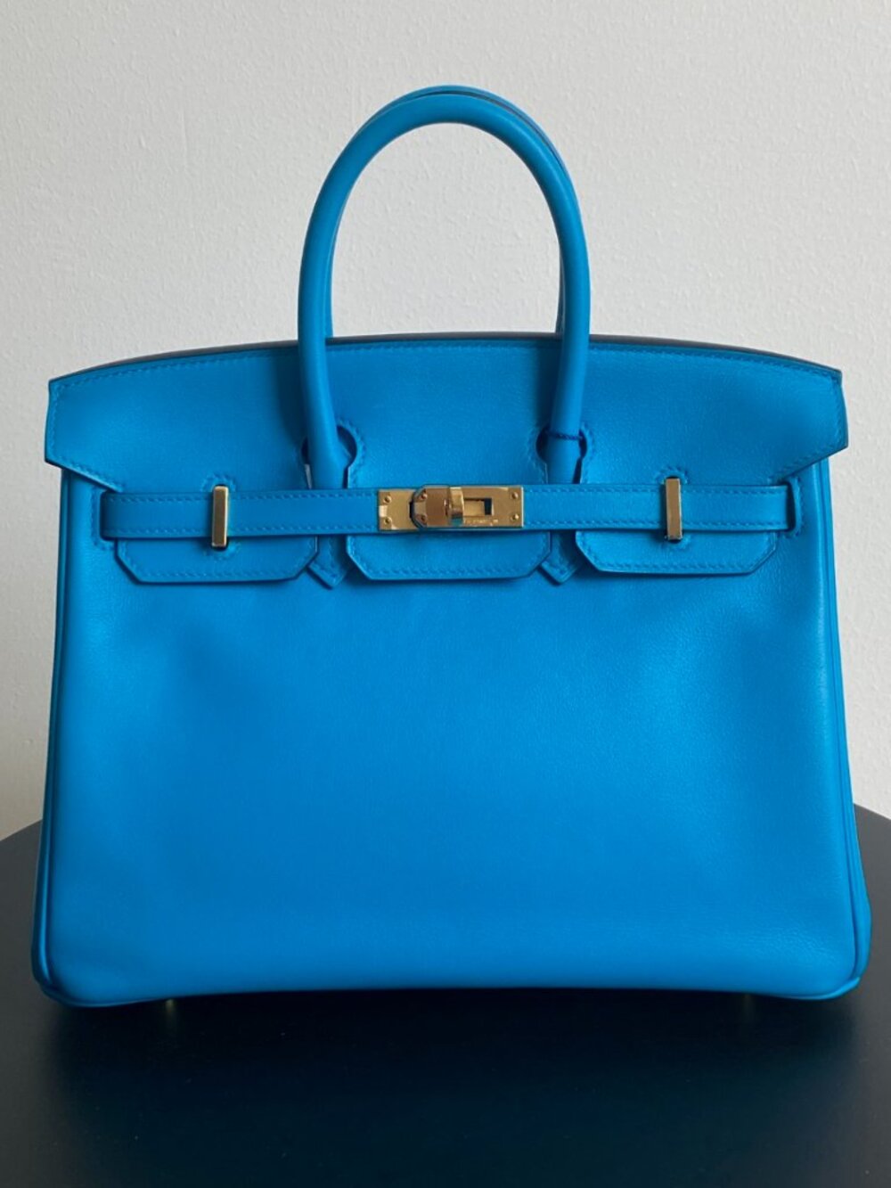 HERMÈS Swift Birkin 25 Bleu Frida GHW Stamp Y (2020)